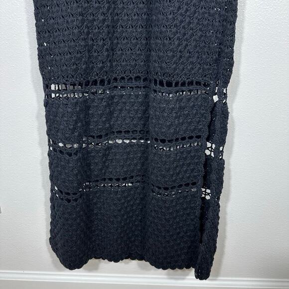 Cleobella Dress Diah Crochet Midi Cotton Sheer Sleeveless V Neck Boho Black M - Picture 8 of 9